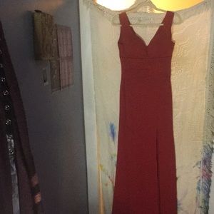 Emerald Sundae Red floor length gown